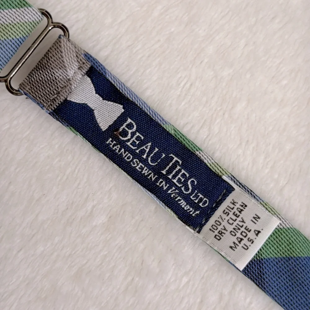 Beau Ties | Plaid Silk Bow Tie Self Tie Adjustable Hand Sewn Vermont Bow Tie - Picture 7 of 14